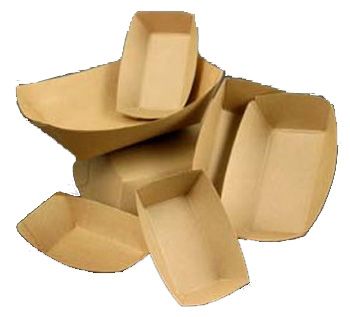 5 lb. Compostable Paper Food Tray, Kraft