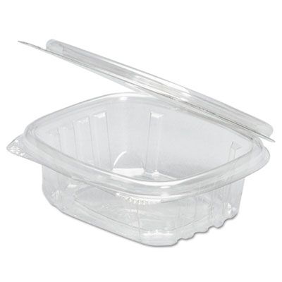 Genpak AD08 8 oz Plastic Hinged Containers, 5-3/8 x 4-1/2 x 1-1