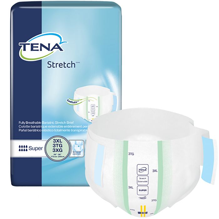 TENA Stretch Bariatric Adult Diapers with Tabs, 3X-Large (69-96 in