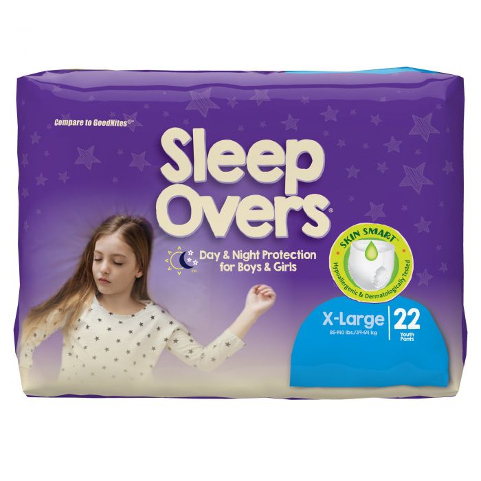 Sleep Overs Overnight Youth Underwear Pull-Ups, X-Large (85 to 140 lbs) -  88 / Case