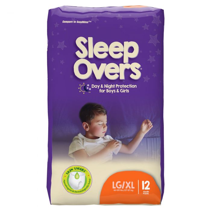 Sleep Overs Overnight Youth Underwear Pull-Ups, Large / X-Large (60-125  lbs) - 48 / Case