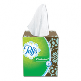 Puffs Plus Lotion 56 Sheet 4-Pack 2-Ply Facial Tissue Cube - 24/Case