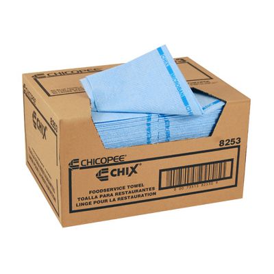 Chicopee 8253 Chix Foodservice Towels, 13" x 21", Blue - 150 / Case