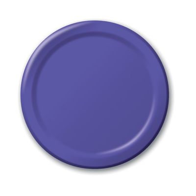 Creative Converting 79115B Touch of Color 7" Paper Plates, Purple - 240 / Case