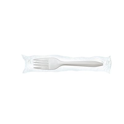 Max Packaging 312WF-A1 White Plastic Forks, Polypropylene, Plastic Wrapped - 1000 / Case