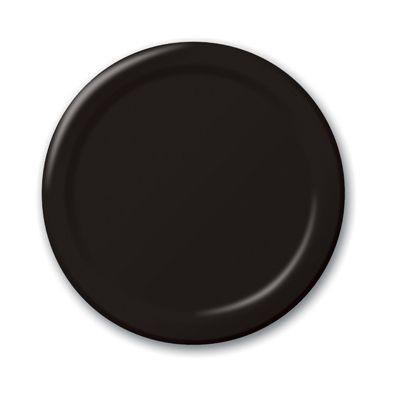 Creative Converting 79134B Touch of Color 7" Paper Luncheon Plates, Black Velvet - 240 / Case