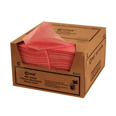 Chicopee 8311 Chix Foodservice Wipes, 11.5" x 24", Pink Stripe - 200 / Case