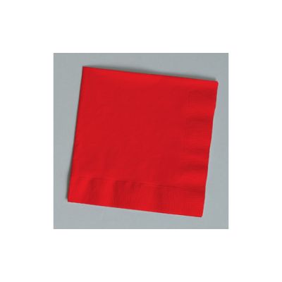 Creative Converting 801031B Touch of Color 2 Ply Paper Beverage Napkins, Classic Red - 600 / Case