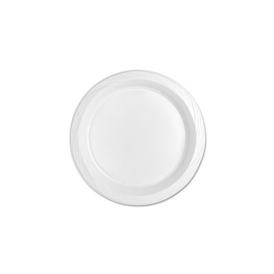 Genuine Joe 10323 10.25" Plastic Plates, White - 500 / Case