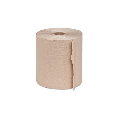 Genuine Joe 22200 Hardwound Roll Paper Hand Towels, Recycled, 7-7/8" x 350', Brown - 12 / Case