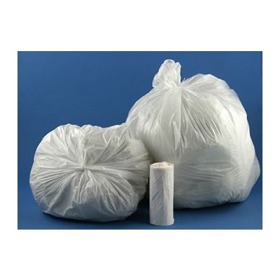 Vintage VMP-H303710N 30 Gallon Garbage Bags / Trash Can Liners, 30" x 37", 10 Mic, Clear - 500 / Case