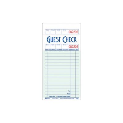 National Checking G3616 GuestCheck Green 1 Single Part 16 Line Guest Checks, 3-1/2" x 6-3/4" - 5000 / Case
