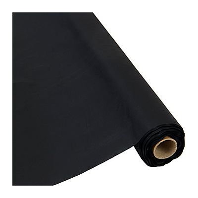 AEP 2TCBK300 Embossed Plastic Tablecloth Roll, 40" x 300', Black - 1 / Case