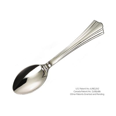 WNA 620155 Reflections Classic Plastic Spoons, Silver - 600 / Case