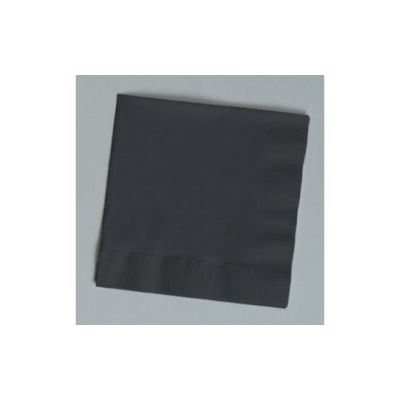 Creative Converting 139194154 Touch of Color 2 Ply Paper Beverage Napkins, Black Velvet - 600 / Case