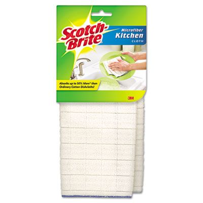 3M 90322 Scotch-Brite Kitchen Cleaning Cloth, Microfiber, 12.4" x 11.4", White - 24 / Case
