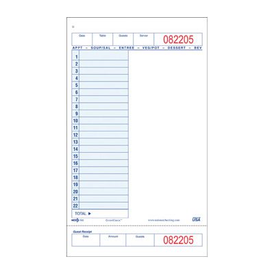 National Checking 588SP GuestCheck 1 Single Part with Tag 22 Line Guest Check, Blue - 2000 / Case