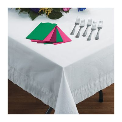 Hoffmaster 210066 Cellutex Tablecloths, 72" Square, White - 25 / Case