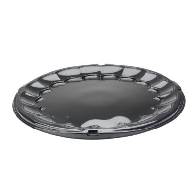 Pactiv 9816KY SmartLock Caterware 16" Plastic Catering Food Trays, Black - 50 / Case