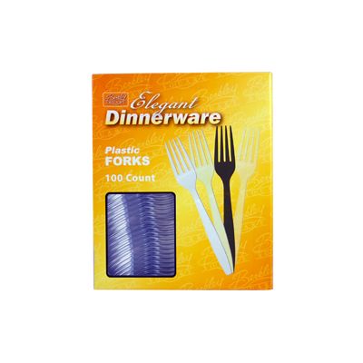 Berkley Square 1082008 Elegant Dinnerware Plastic Forks, Heavy Duty Polystyrene, Boxed, Clear - 1000 / Case