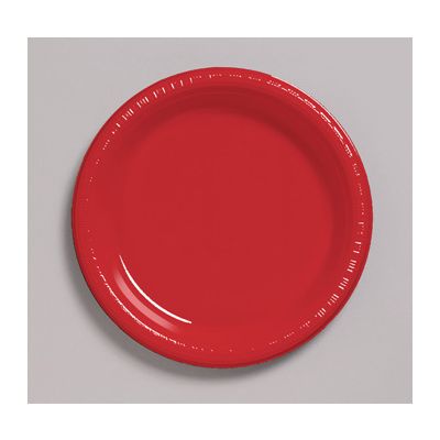 Creative Converting 28103111 Touch of Color 7" Plastic Plates, Classic Red - 240 / Case