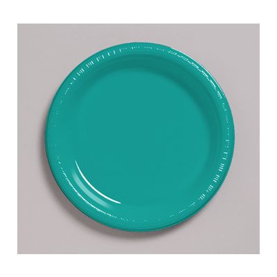 Creative Converting 28111031 Touch of Color 10.25" Plastic Plates, Tropical Teal - 240 / Case