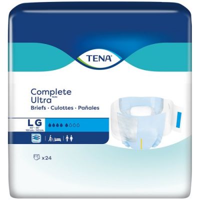 TENA Complete Ultra Adult Diaper with Tabs, Large (40-56 in.), Moderate Absorbency - 72 / Case