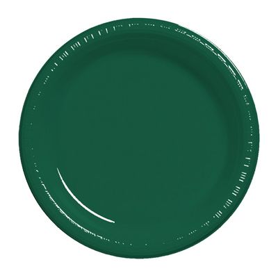 Creative Converting 28312411 Touch of Color 7" Plastic Plates, Hunter Green - 240 / Case