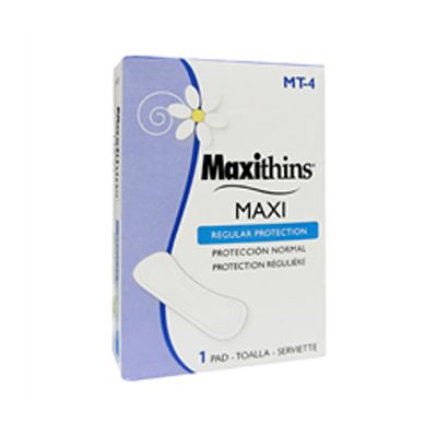 Hospeco MT4 MaxiThins Sanitary Napkin Pad in No. 4 Vending Machine Box - 250 / Case