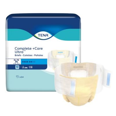 TENA Complete + Care Ultra Adult Diaper with Tabs, X-Large (52-62 in.), Moderate Absorbency - 72 / Case