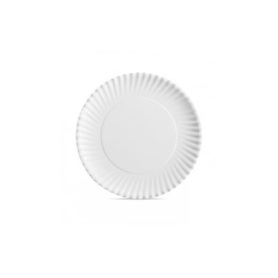 Aspen 30300 9" Paper Plates, Spiral Fluted, Uncoated, White - 1200 / Case