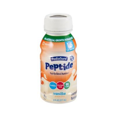 Abbott Nutrition 67417 PediaSure Peptide 1.5 Cal Pediatric Oral Supplement / Tube Feeding Formula, Vanilla Flavor, 8 oz Bottle  - 24 / Case