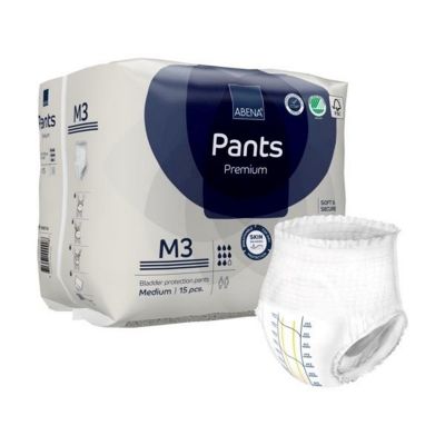 Abena Pants M3 Pull-Up Absorbent Underwear, Medium (31.4-43.3 in.), Moderate Absorbency - 90 / Case