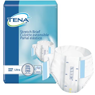 TENA Stretch Adult Diapers with Tabs, 2X-Large (64-70 in.), Ultra - 64 / Case