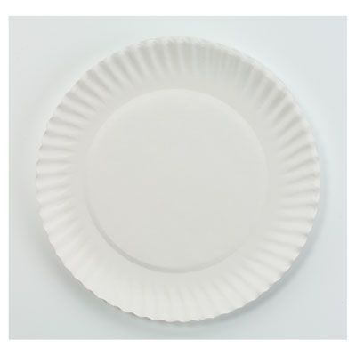 AJM PP6GREWH 6" Paper Plates, Uncoated, White - 1000 / Case