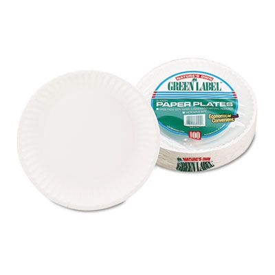 AJM Packaging PP9GREWH 9" Paper Plates, Coated, White - 1000 / Case