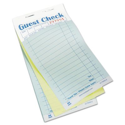 AmerCareRoyal GC70002 Guest Check Book, Carbonless Duplicate, 17 Lines, 50 / Book, 3.4" x 6.7" - 50 / Case