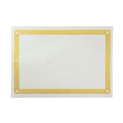 AmerCareRoyal Gold Greek Key Paper Placemats, 10" x 14" - 1000 / Case
