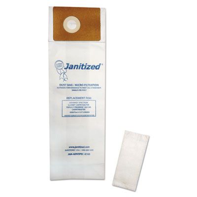 APC Filtration JANADVSPEC21 Janitized Vacuum Filter Bags Designed to Fit Advance Spectrum Carpetmaster - 100 / Case