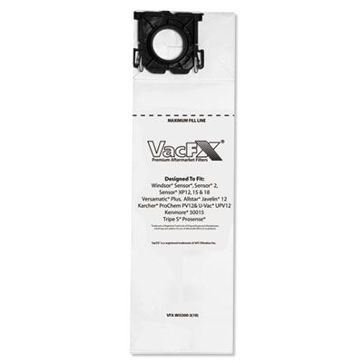 APC Filtration VFXW15300310 Vacuum Filter Bags Designed to Fit Windsor Sensor S / S2 / XP / Veramatic Plus - 100 / Case