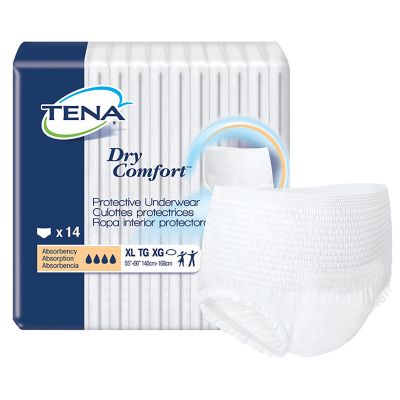 TENA Dry Comfort Protective Incontinence Underwear, X-Large (55-66 in.) - 56 / Case