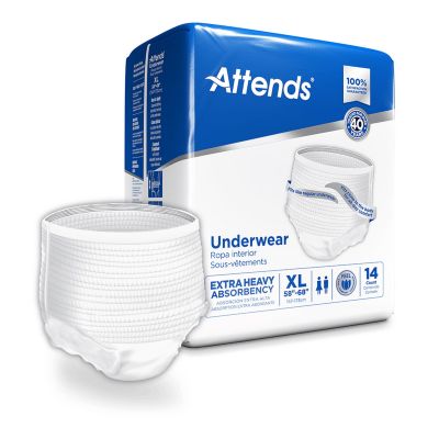 Attends Absorbent Pull-Up Underwear, X-Large (58-68 in.) - 56 / Case