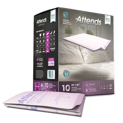 Attends Premier Disposable Underpad, 30" x 36", Overnight - 60 / Case