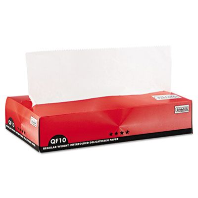 Bagcraft 011010 QF10 Dry Wax Deli Paper Sheets, Interfolded, 10" x 10-1/4", White, 6000 / Case