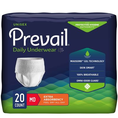Prevail Pull-Up Daily Underwear, Medium (34-46 in.), Extra - 80 / Case