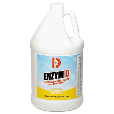 Big D 1500 Enzym D Digester Liquid Deodorant, Lemon Scent, 1 Gallon Bottle, 4 / Case