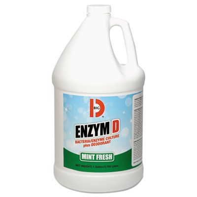 Big D 1504 Enzym D Digester Deodorant, Mint Scent, 1 Gallon Bottle, 4 / Case