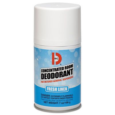 Big D 472 Metered Concentrated Room Deodorant, Fresh Linen Scent, 7 oz Aerosol Can, 12 / Case