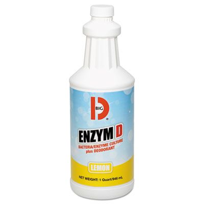 Big D 500 Enzym D Digester Liquid Deodorant, Lemon Scent, 32 oz, 12 / Case
