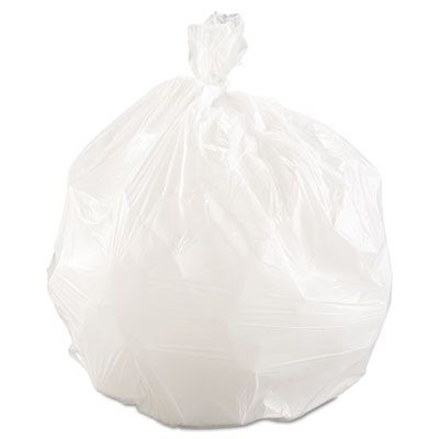 Boardwalk 2432EXH 16 Gallon Trash Can Liners / Garbage Bags, 24" x 32", 0.4 Mil, White - 500 / Case